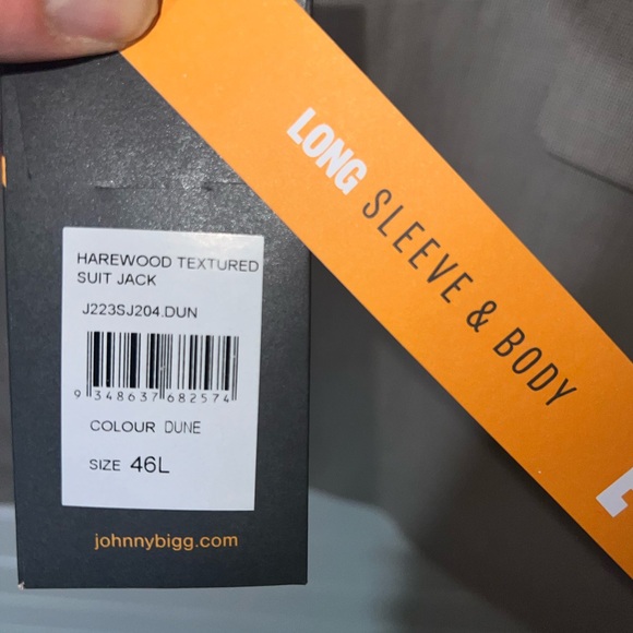 Tall Harewood Textured Solid Stretch Blazer Suit Coat Jacket  Dune 42L 46L NWT - Picture 9 of 11